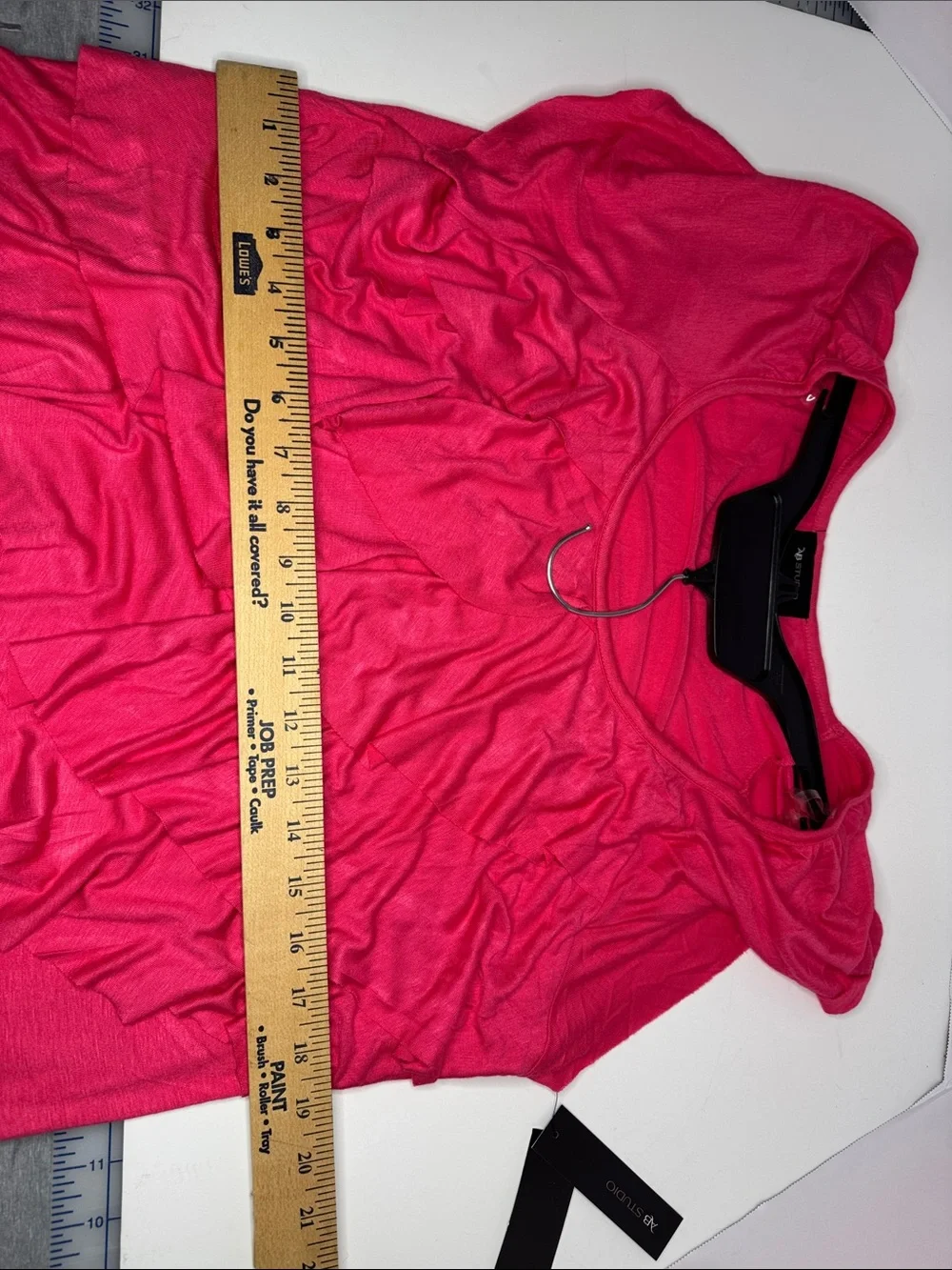 AB Studio Hot Pink Ruffle Front Tunic Top - Picture 6 of 6